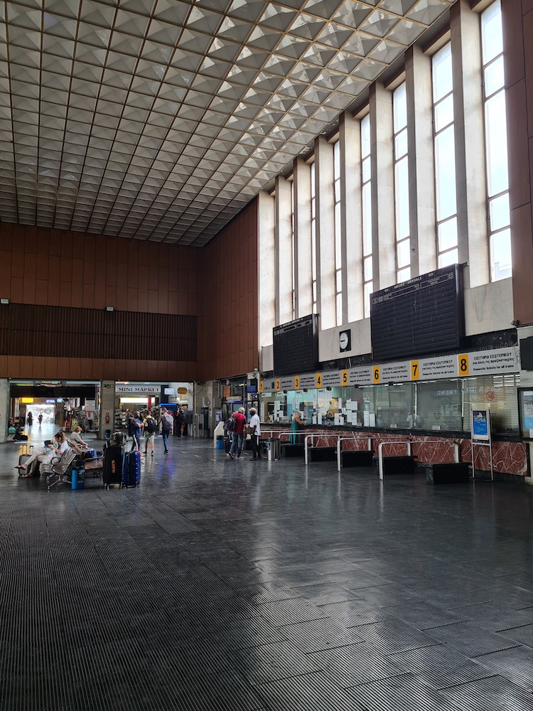 travelling by train in Greece